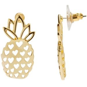 LC Lauren Conrad | Pineapple Heart Cutout Drop Earring Gold Tone NWT!